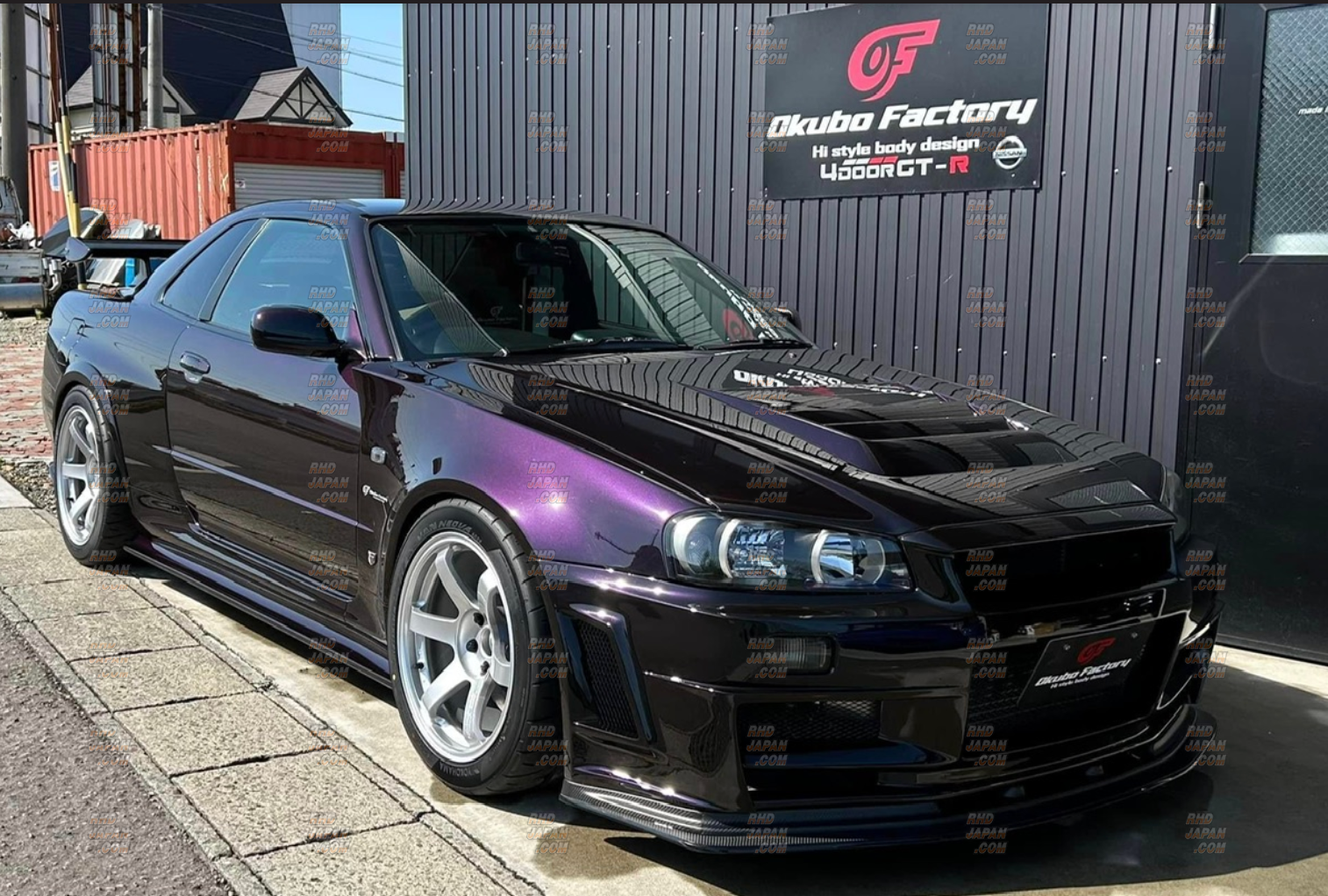 Okubo Factory Wide Front Bumper & Front Fender Set - Skyline R34